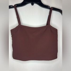 Wilo Brand Padded Bra Crop Top Brown Size Small